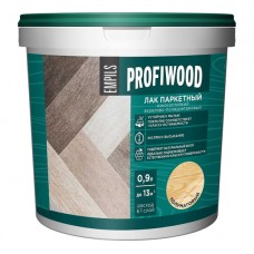 Лак паркетный износостойкий вод.дисперс.акриловый полуматовый 0,9 кг. PROFIWOOD